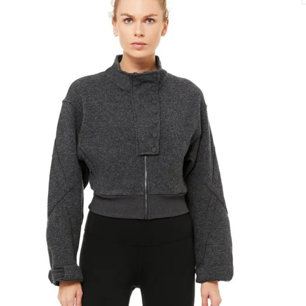 ALO Yoga Charcoal Bomber Jacket